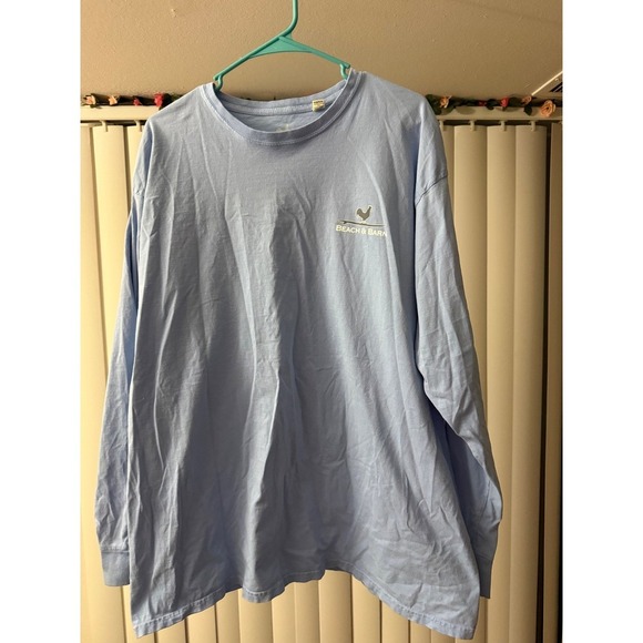 Other - Beach & Barn Long Sleeve Tee Surfing Rooster Light Blue Size XL 100% Cotton